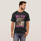 おしっこウンチおもしろ猫ミーム海賊版グラフィック Tシャツ (正面フル)