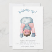 おしっこ！（スチールブルー/ブロンド）ボーイ 招待状 (正面)