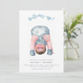 おしっこ！（スチールブルー/ブロンド）ボーイ 招待状 (スタンド正面)