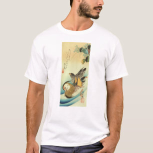 おしどり、広重マンダリンダック、広重、浮世絵 Tシャツ