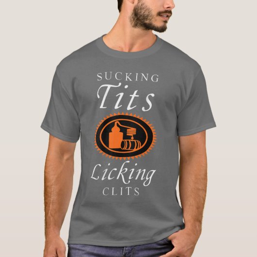 おしゃぶりフェチな下品な大人ジョークの言葉 Tシャツ (正面)