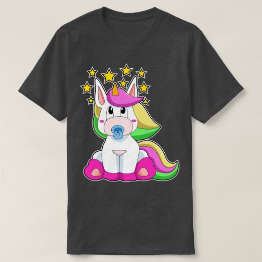 おしゃぶりベビーのユニコーン Tシャツ (デザイン正面)