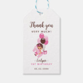 おしゃぶりベビーガール ファーストバースデー サンクス ギフトタグ (正面)