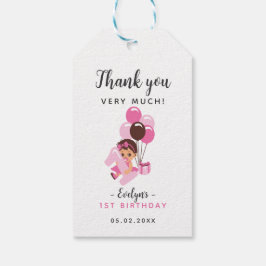 おしゃぶりベビーガール ファーストバースデー サンクス ギフトタグ