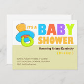 おしゃぶりベビーシャワー招待状 インビテーションポストカード (正面/裏面)