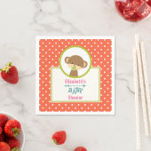 おしゃぶりベビー付き茶色のモンキー赤ちゃんシャワー スタンダードカクテルナプキン (インサイチュ)