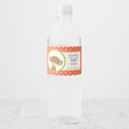 おしゃぶりベビー付き茶色のモンキー赤ちゃんシャワー ペットボトルラベル