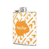 おしゃぶりムッドクロス白のアフリカパターン フラスク (左)