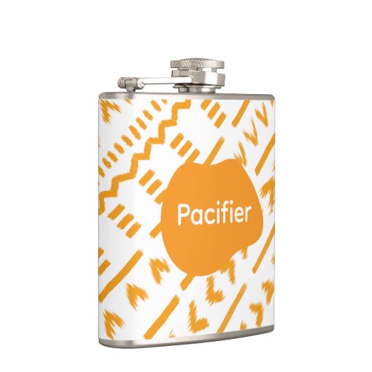 おしゃぶりムッドクロス白のアフリカパターン フラスク (右)