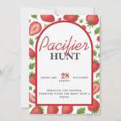 おしゃぶり狩りいちご赤ちゃんシャワーゲーム 招待状 (正面)