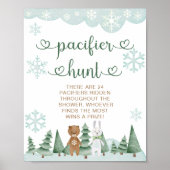 おしゃぶり狩りウィンタースノーフレークウッドランドポスター ポスター (正面)