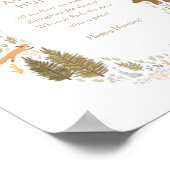 おしゃぶり狩りウッドランドベビーシャワーサイン ポスター (角)