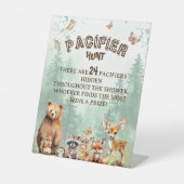 おしゃぶり狩りウッドランド動物の赤ちゃんシャワーゲーム 台座サイン (正面)