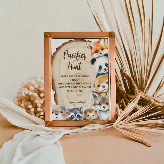 おしゃぶり狩りウッドランド動物をテーマにした看板 ポスター