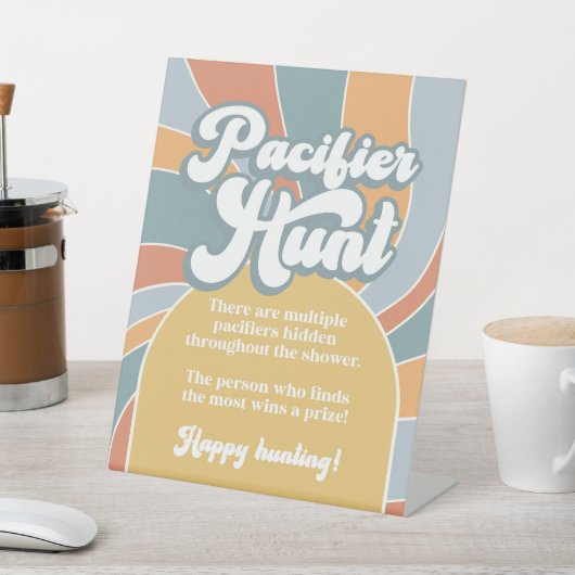 おしゃぶり狩りグルーヴィレトロサンシャインベビーシャワー 台座サイン (インサイチュ)