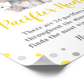 おしゃぶり狩りゲームイエロードットエレファントベビーシャワー ポスター (角)