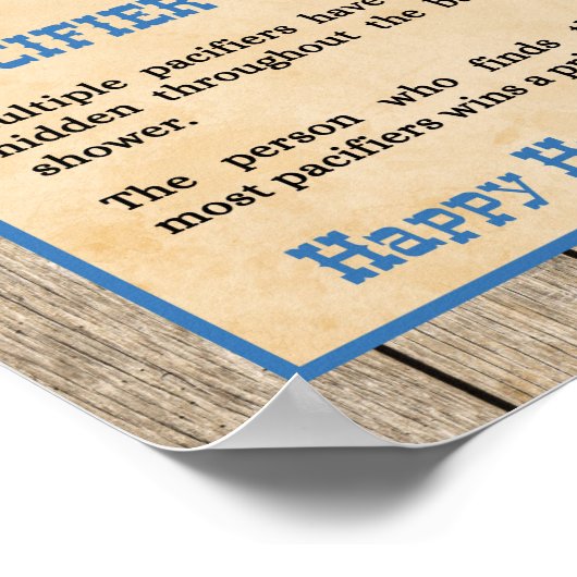 おしゃぶり狩りゲームサインカウボーイウェスタンシャワー ポスター (角)