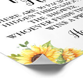 おしゃぶり狩りゲーム赤ちゃんシャワーひまわりサイン ポスター (角)