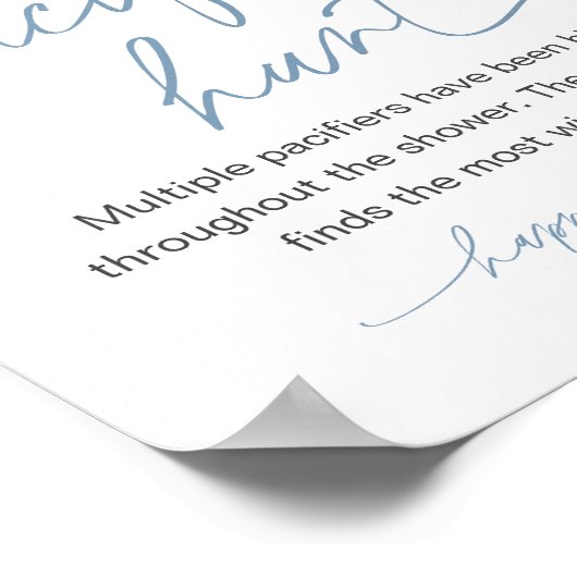 おしゃぶり狩りゲームtwinkle小さな赤ちゃんシャワーボーイ ポスター (角)