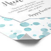 おしゃぶり狩りサイン、かわいい青ドット男の子ベイビーシャワー ポスター (角)