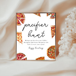 おしゃぶり狩りピザベビーシャワーゲーム ポスター