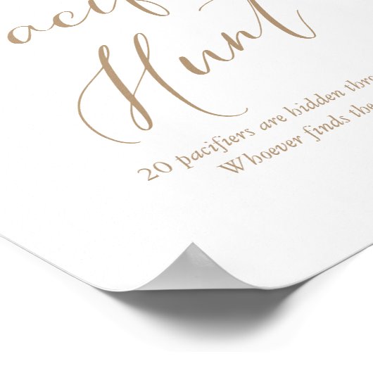 おしゃぶり狩りピンクフローラベビーシャワーポスター ポスター (角)