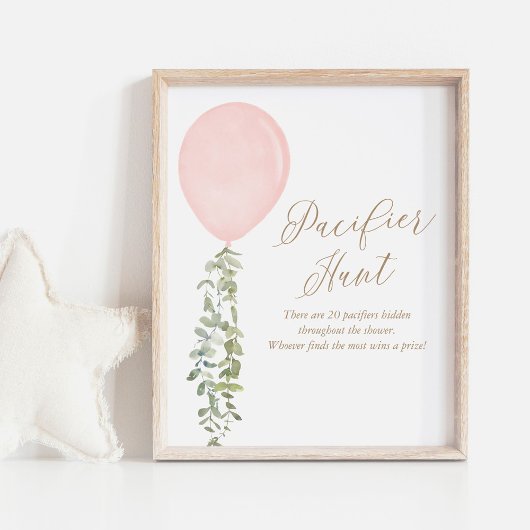 おしゃぶり狩りブルーバルーンボーイベビーシャワーポスター ポスター