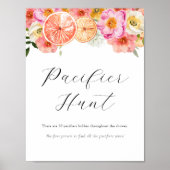 おしゃぶり狩りベビーシャワーゲームサイン ポスター (正面)