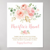 おしゃぶり狩りベビーシャワーゲームサイン ポスター (正面)