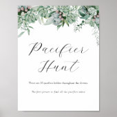 おしゃぶり狩りベビーシャワーゲームサイン ポスター (正面)