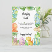 おしゃぶり狩り恐竜の赤ちゃんシャワーゲームカード 招待状 (スタンド正面)