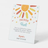 おしゃぶり狩り来ここの息子の赤ちゃんシャワー 台座サイン (正面)