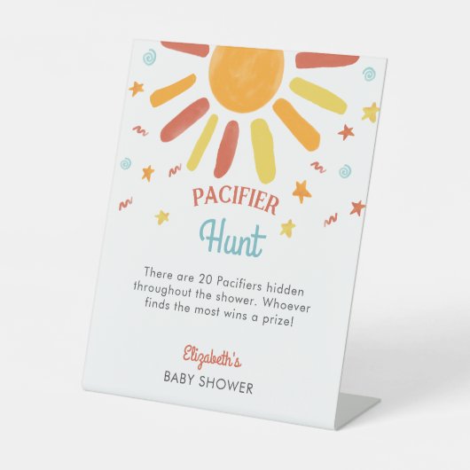 おしゃぶり狩り来ここの息子の赤ちゃんシャワー 台座サイン (正面)