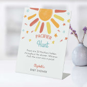 おしゃぶり狩り来ここの息子の赤ちゃんシャワー 台座サイン