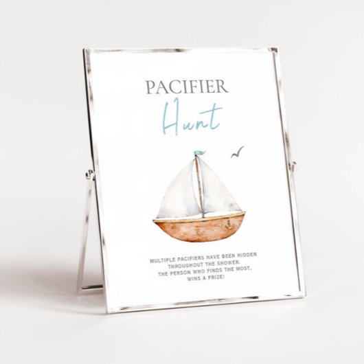 おしゃぶり狩り航海の赤ちゃんシャワー記号 ポスター