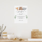 おしゃぶり狩り赤ちゃんシャワーゲームウッドランド動物 ポスター (キッチン)