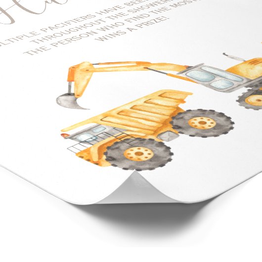 おしゃぶり狩り赤ちゃんシャワー標識 ポスター (角)