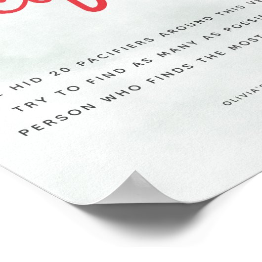 おしゃぶり赤ちゃんシャワーゲームシ素朴ックトマトを見つける ポスター (角)