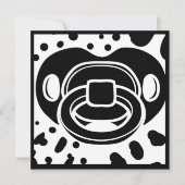 おしゃぶり赤ちゃんシャワー – 白黒 – おしゃぶり サンキューカード (正面)