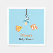 おしゃぶり魚餌魚釣り赤ちゃんシャワー用品 スタンダードカクテルナプキン (正面)