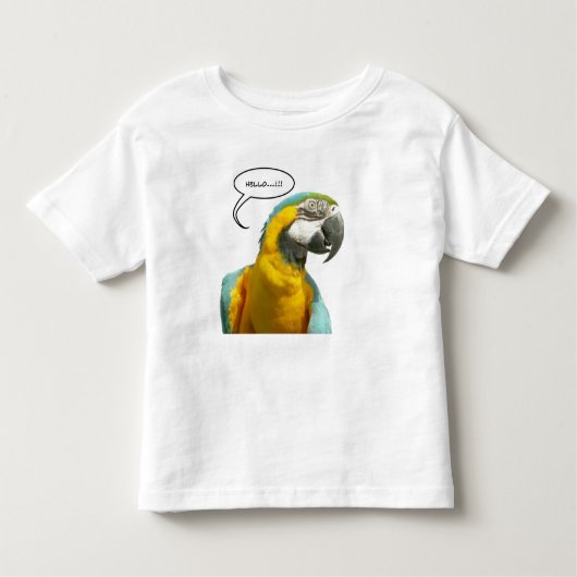 おしゃべりおもしろいのオウムの幼児のTシャツ トドラーTシャツ (正面)