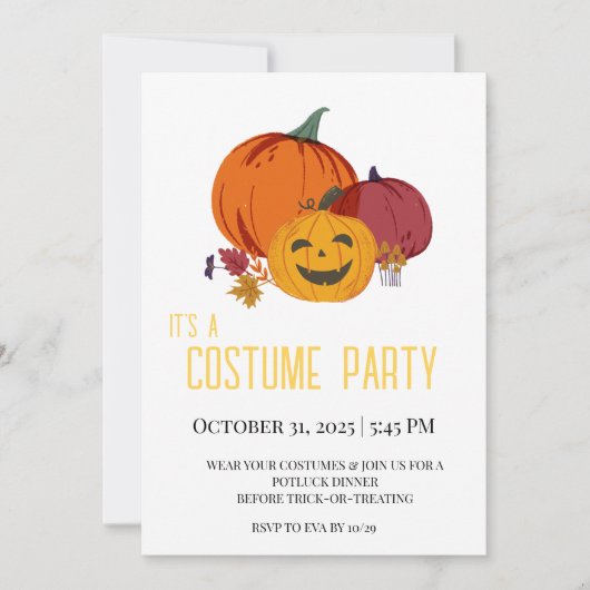 おしゃべりが止まらないパンプキン招待状 招待状 (正面)