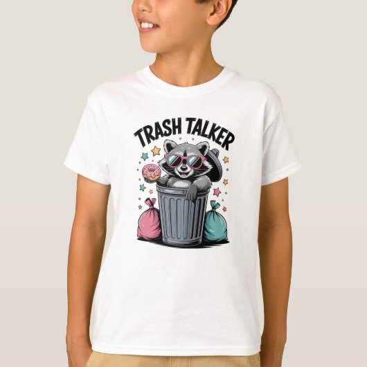 おしゃべりなアライグマの面白グッズ Tシャツ (正面)