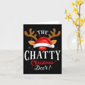 おしゃべりなクリスマス鹿のピジャマ クリスマス家族お揃い カード (黄色い花)