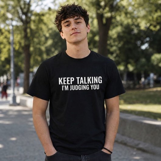 おしゃべりな人を評価中 面白い サラシズム Tシャツ
