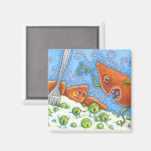 おしゃべりに悪いヤマノイモを叫おもしろいぶ感謝祭の食事 マグネット (正面/裏面)