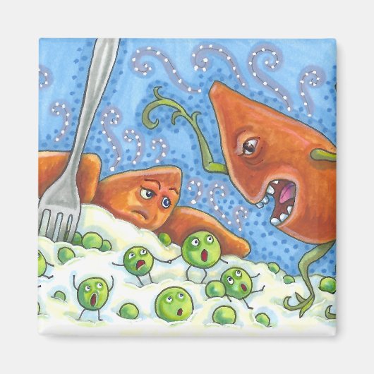 おしゃべりに悪いヤマノイモを叫おもしろいぶ感謝祭の食事 マグネット (正面)