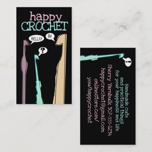 おしゃべりのかぎ針糸作り 名刺 (正面/裏面)