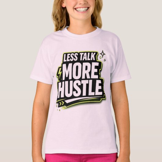 おしゃべりより努力 モチベーション Tシャツ (正面)