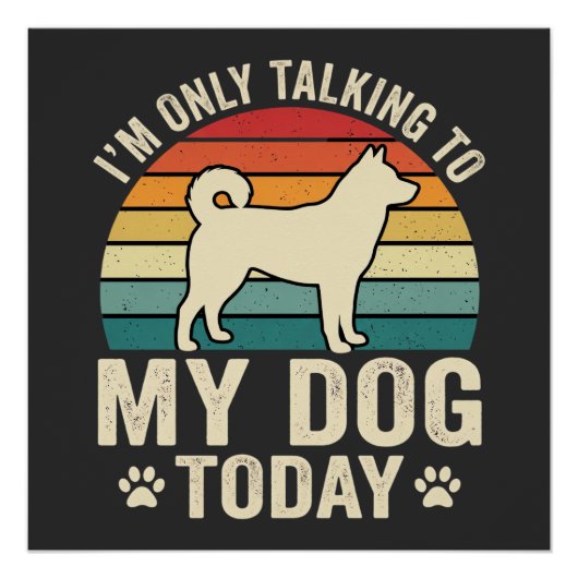 おしゃべり犬のレトロな日没 ポスター (正面)